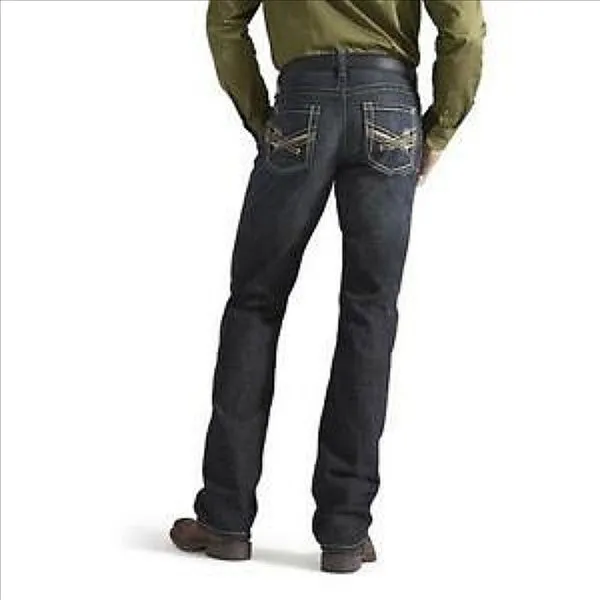 10014004 Ariat Men's M5 Dark Wash Denim Jeans - Double Crossed Badlands