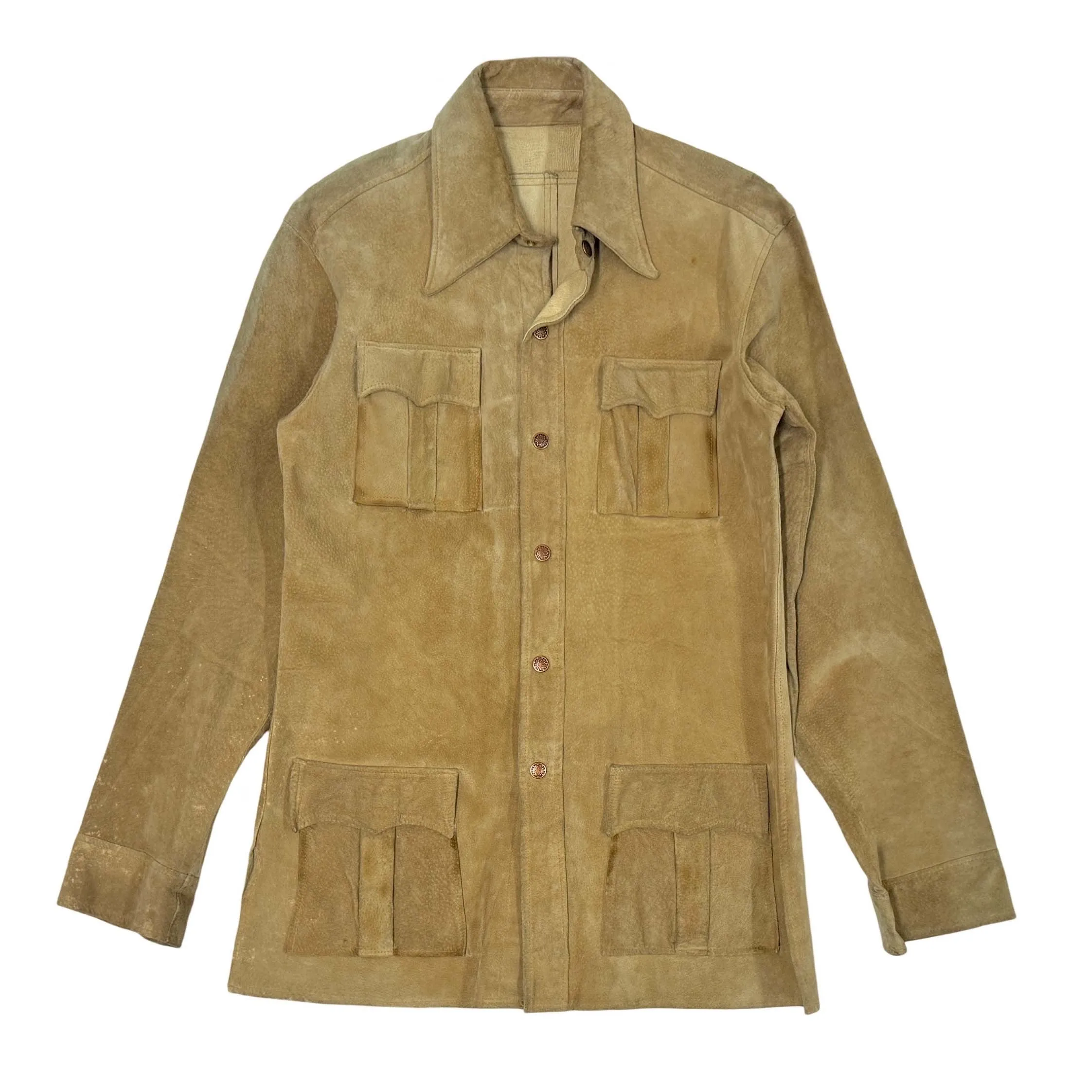 1970’S CUSTOM SUEDE LEATHER SAFARI JACKET SMALL