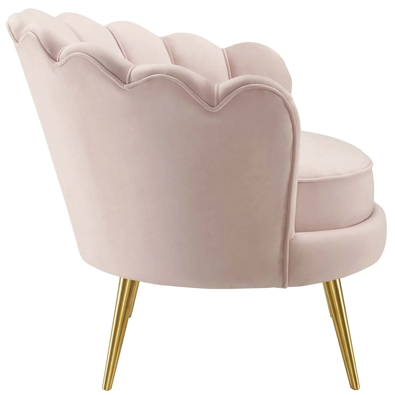 Admire Scalloped Edge Performance Velvet Accent Armchair