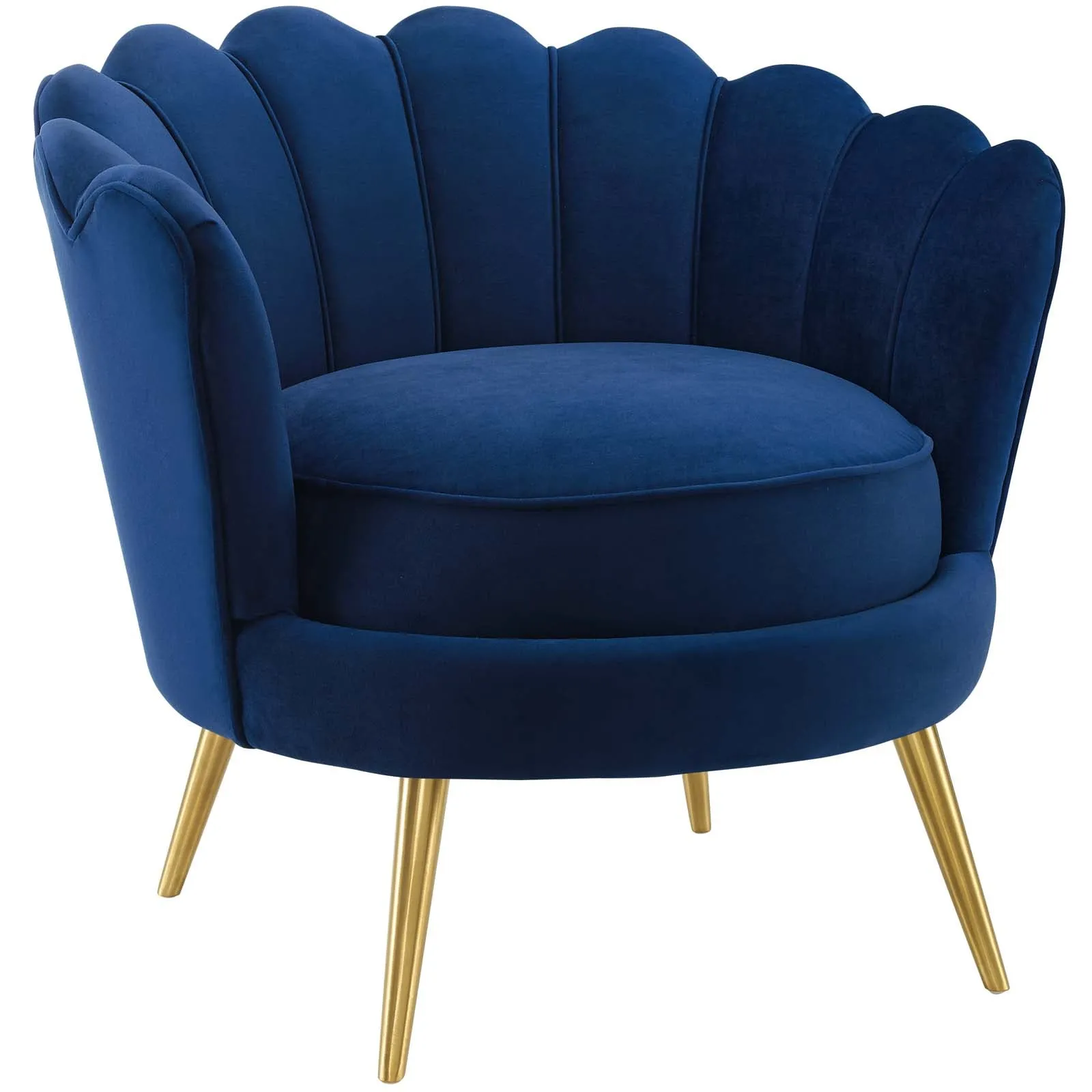 Admire Scalloped Edge Performance Velvet Accent Armchair