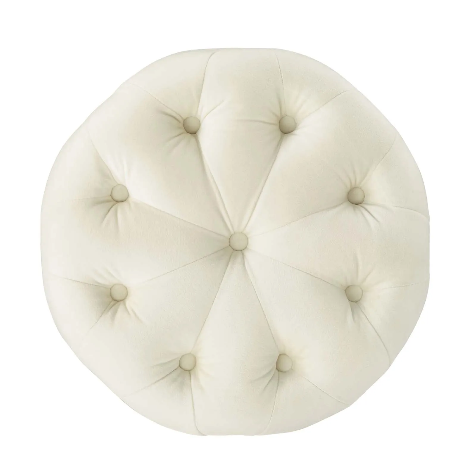 Amour Tufted Button Round Performance Velvet Ottoman