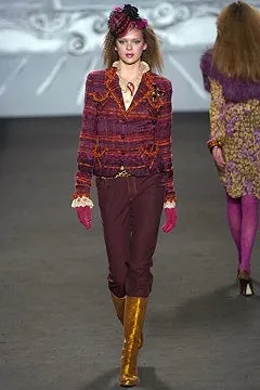 Anna Sui Fall 2004 Runway Tweed Plaid Blazer