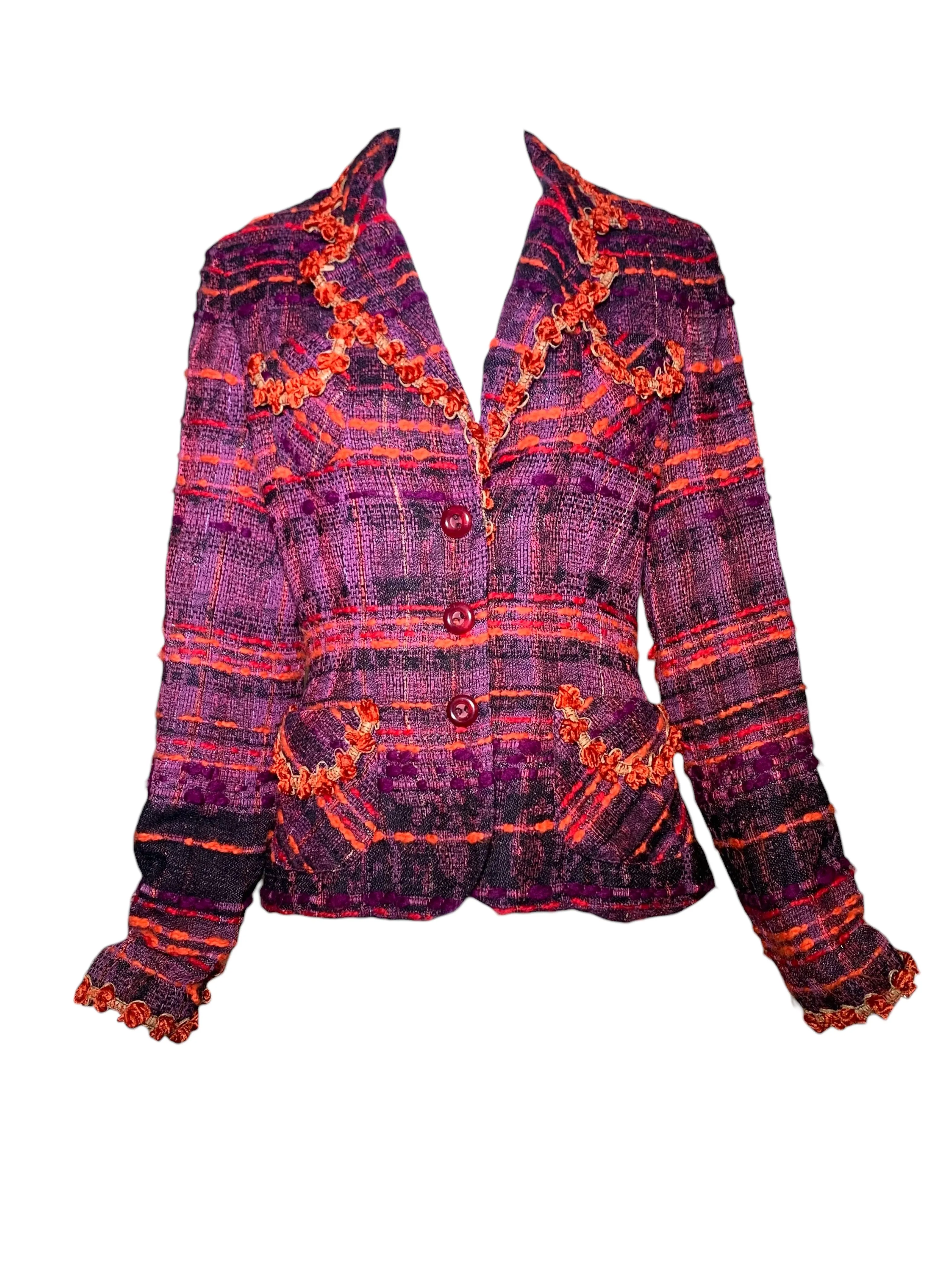 Anna Sui Fall 2004 Runway Tweed Plaid Blazer