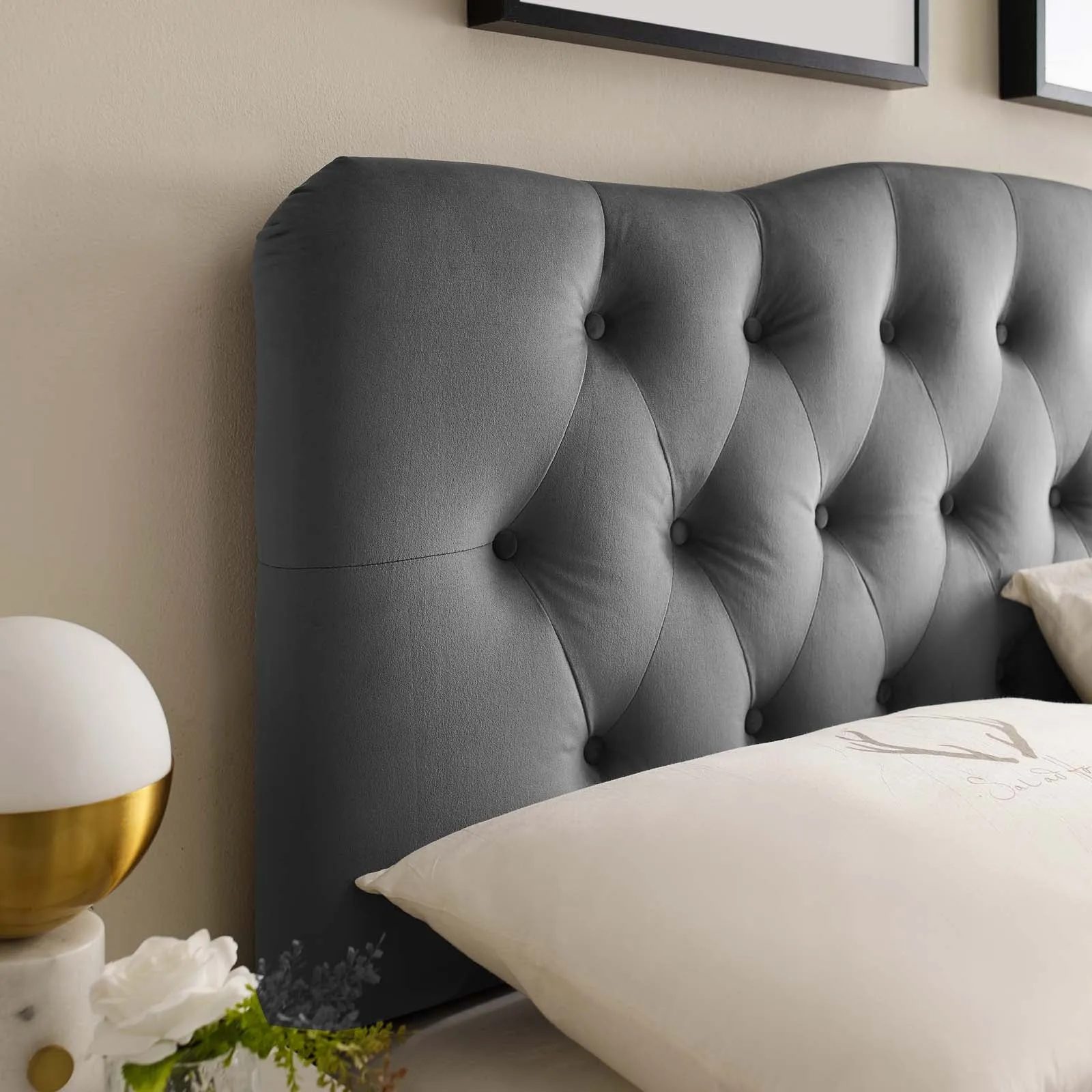 Annabel Diamond Tufted Performance Velvet Headboard