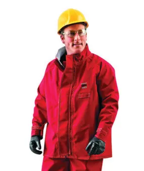 Ansell 2X Red 30" Sawyer-Tower CPC Polyester Trilaminate Gore Chemical Protection Jacket