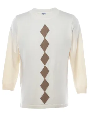 Argyle Off White Jumper - S