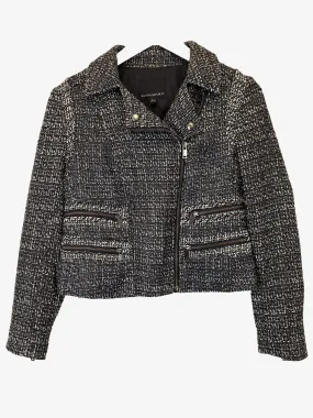 Banana Republic Tweed Zip Detail Structured Jacket Size 6