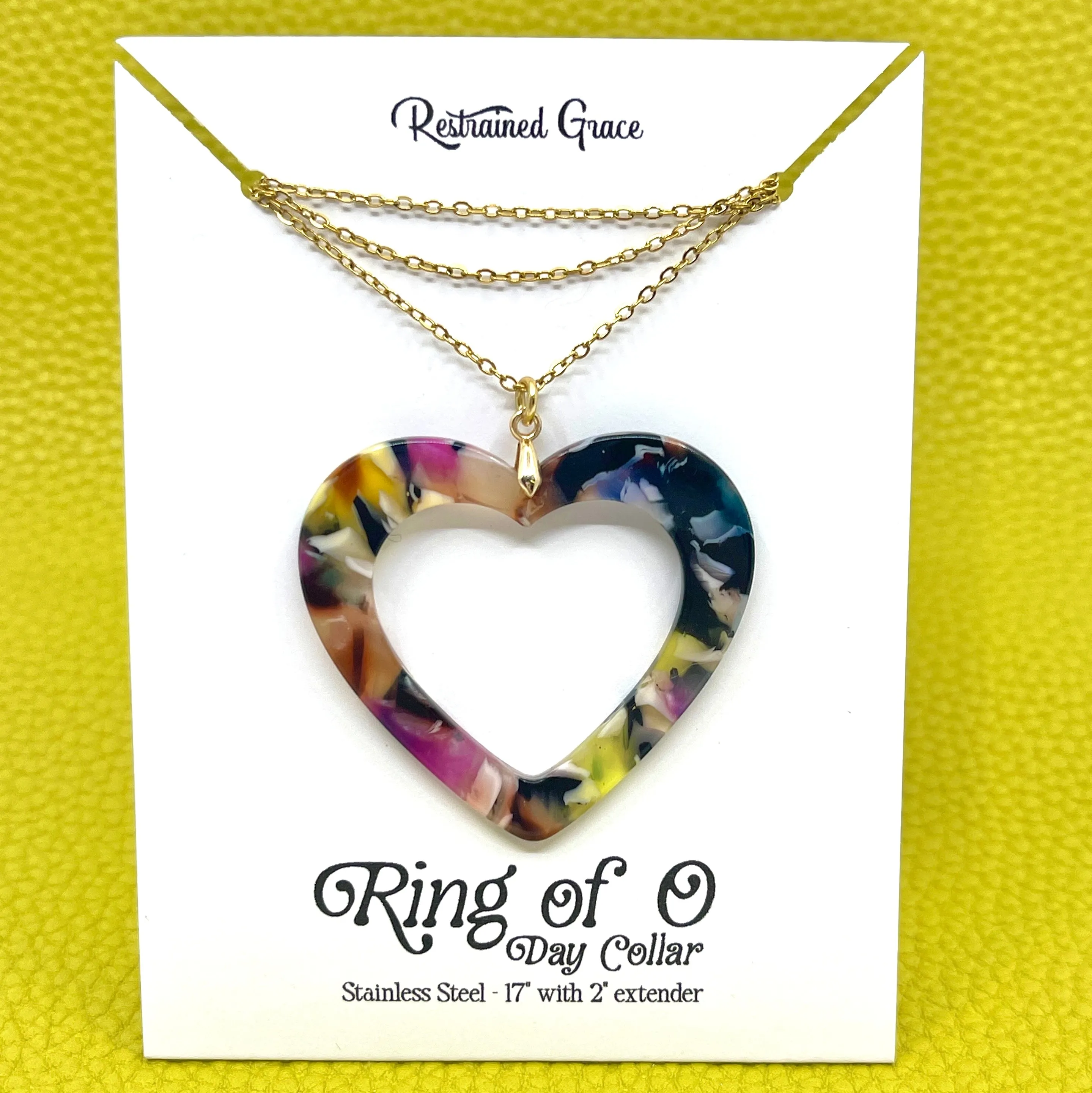 Big & Bold Acetate Heart Ring of O Day Collar