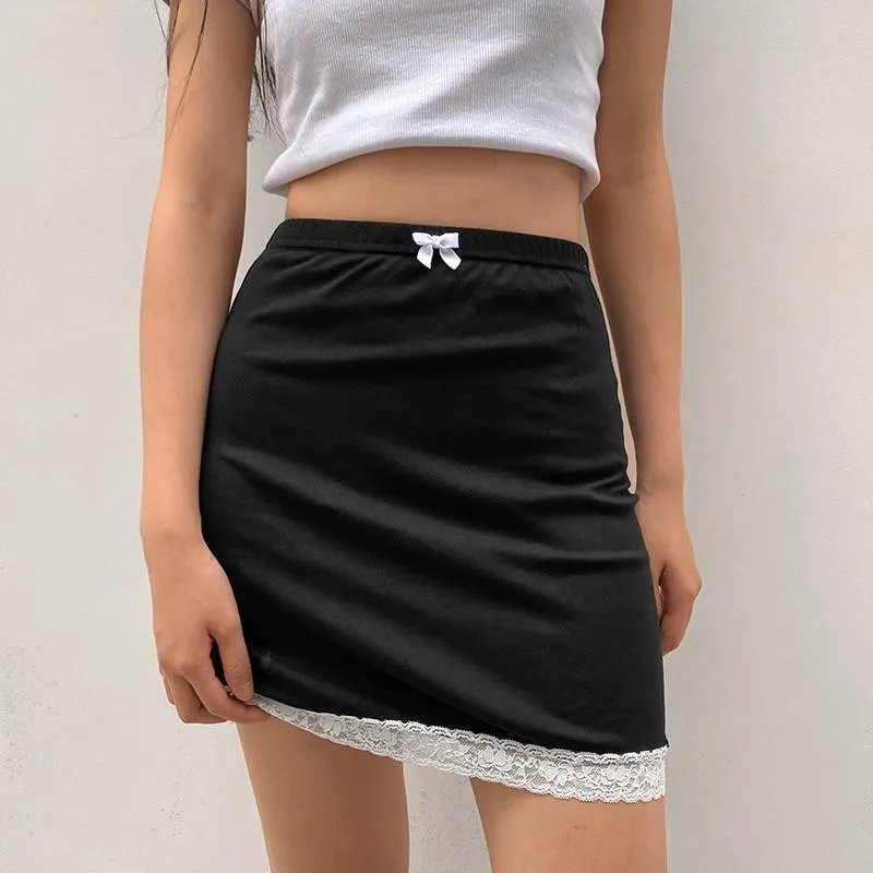 Black Lace Mini Skirt