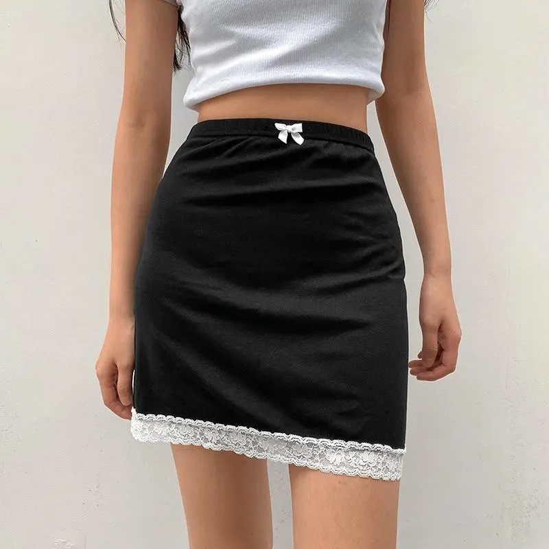 Black Lace Mini Skirt