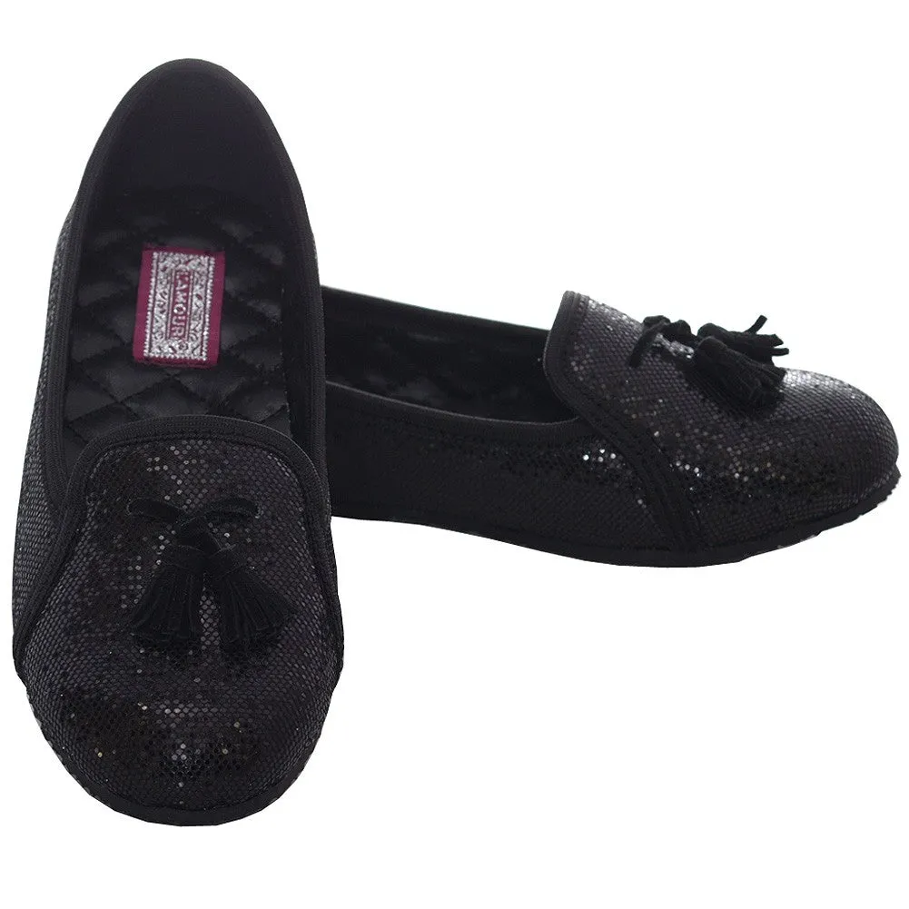 Black Sparkle Tassel Loafer Shoes Toddler Girl 7-10