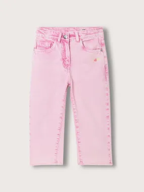 Blue Giraffe Girls Pink Washed Regular Fit Jeans