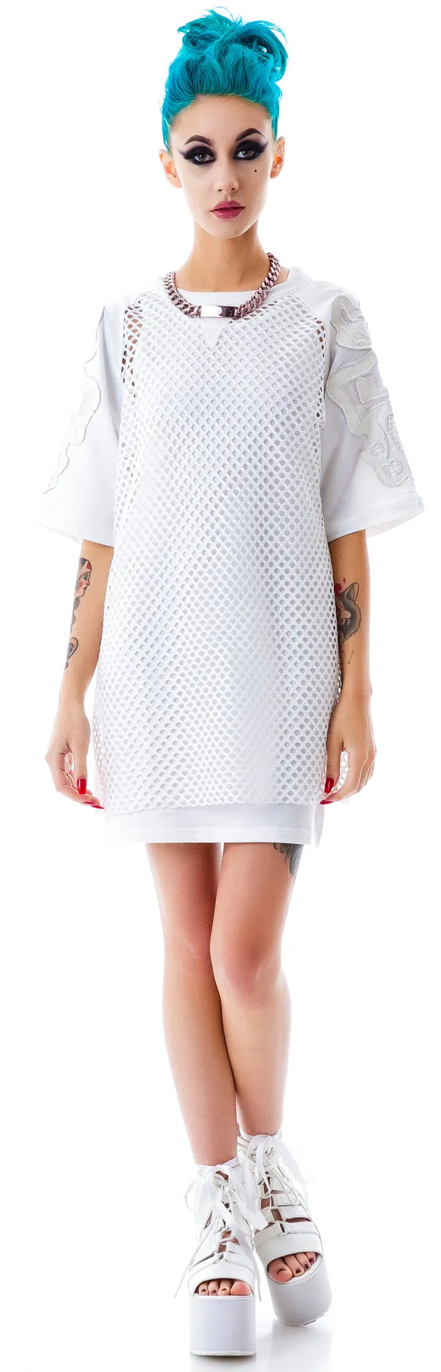 Bone Me Mesh Jersey Dress