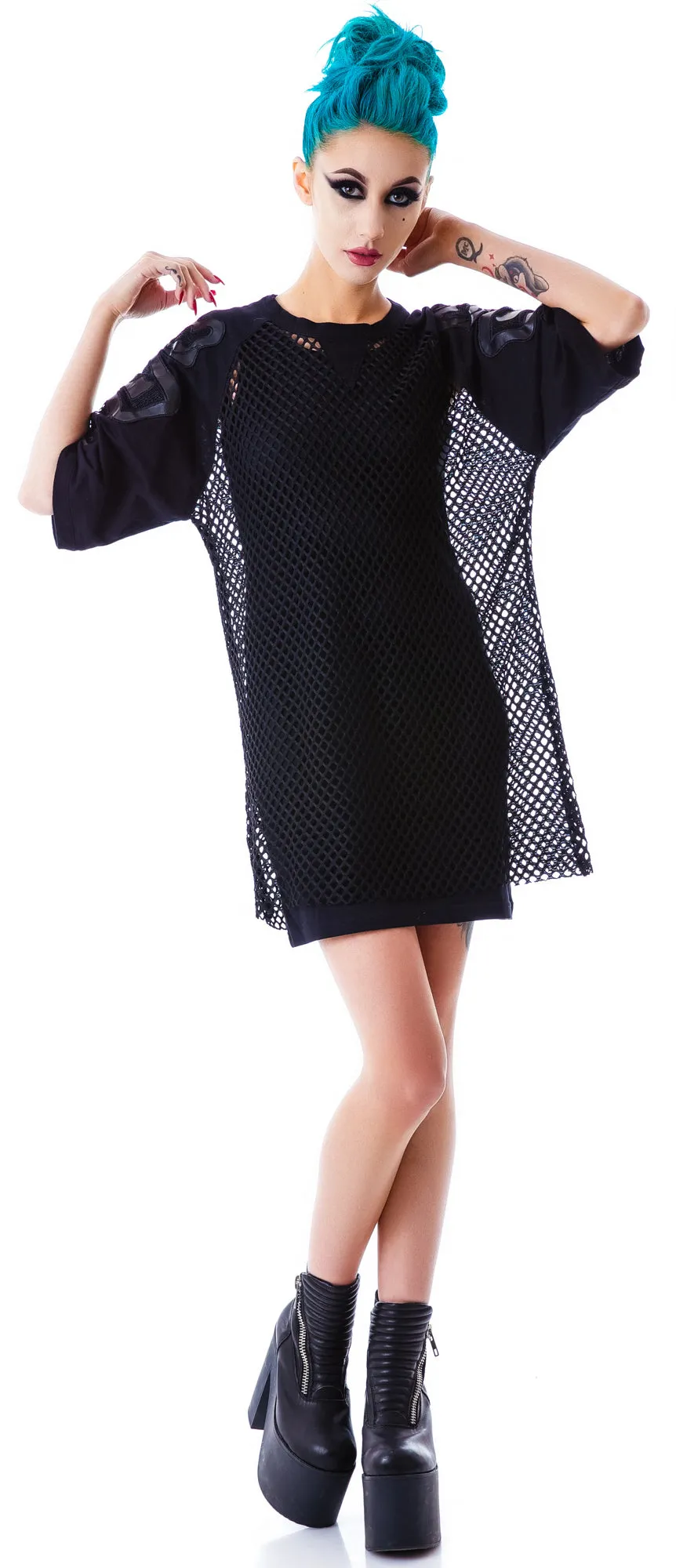 Bone Me Mesh Jersey Dress