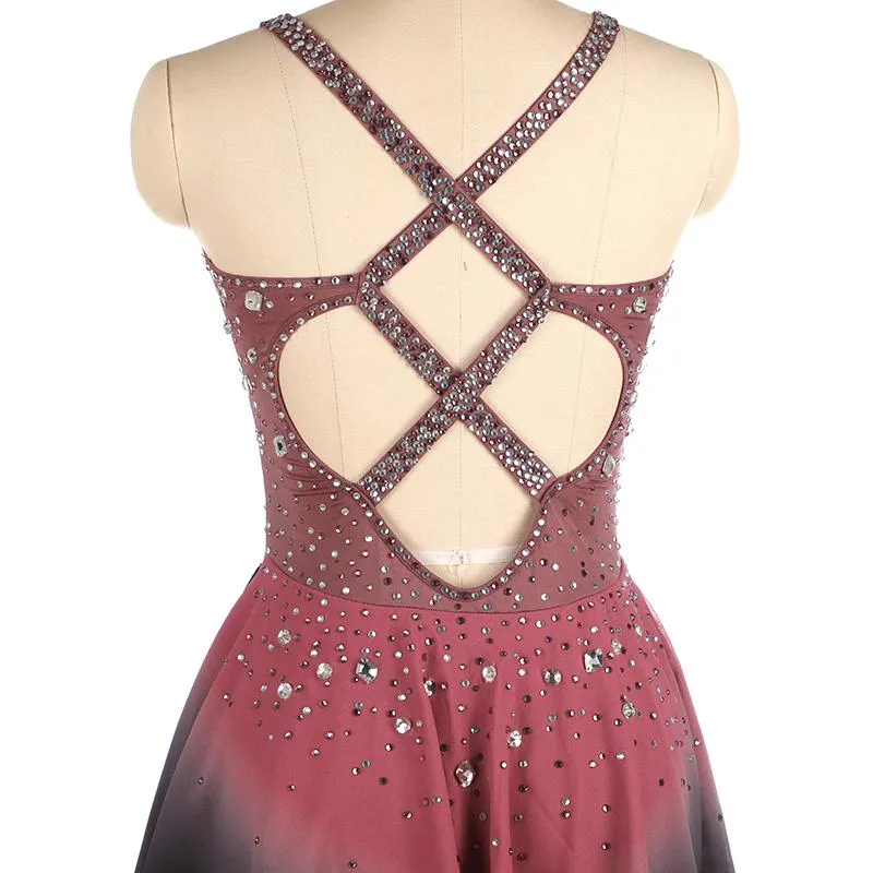 Brown Competition Figure Skating Dress BSU61121