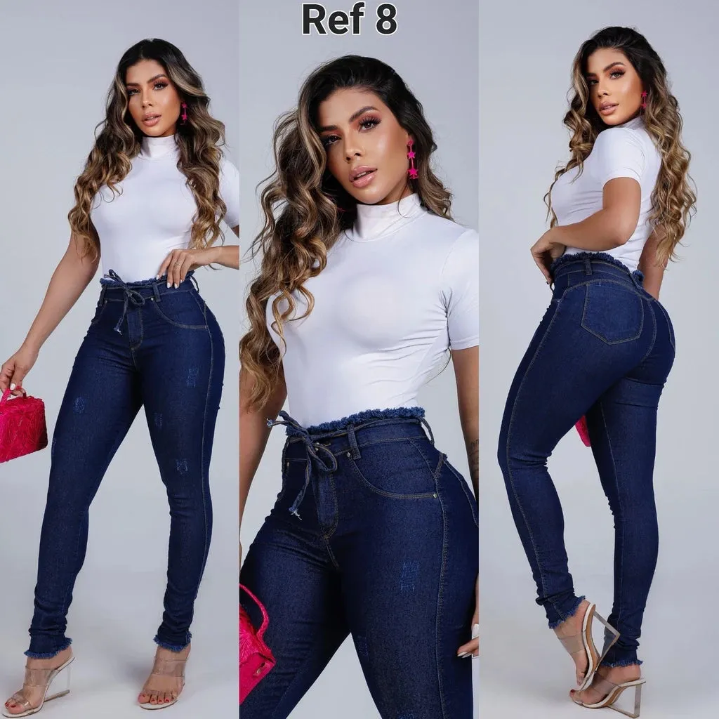 Calça Jeans Feminina Cintura Alta com Lycra Levanta Bumbum Skinny