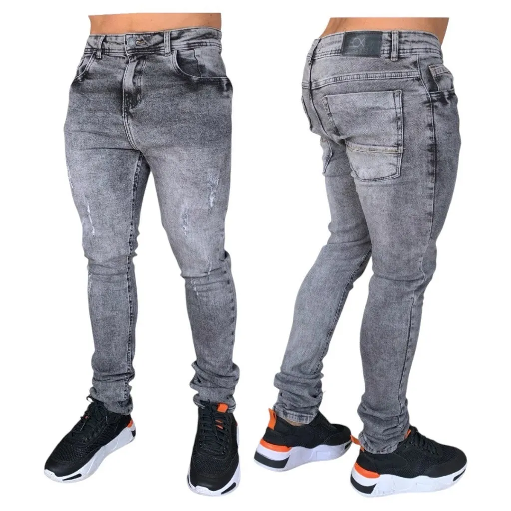 Calça Jeans Skinny com Elastano Destroyd