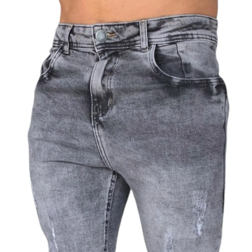 Calça Jeans Skinny com Elastano Destroyd