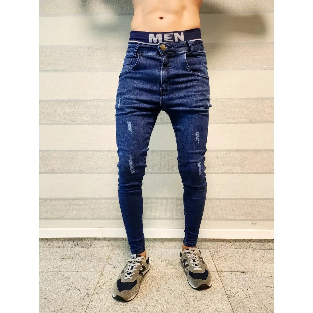 Calça Jeans SKINNY MASCULINA JUSTA AO CORPO COM ELASTANO