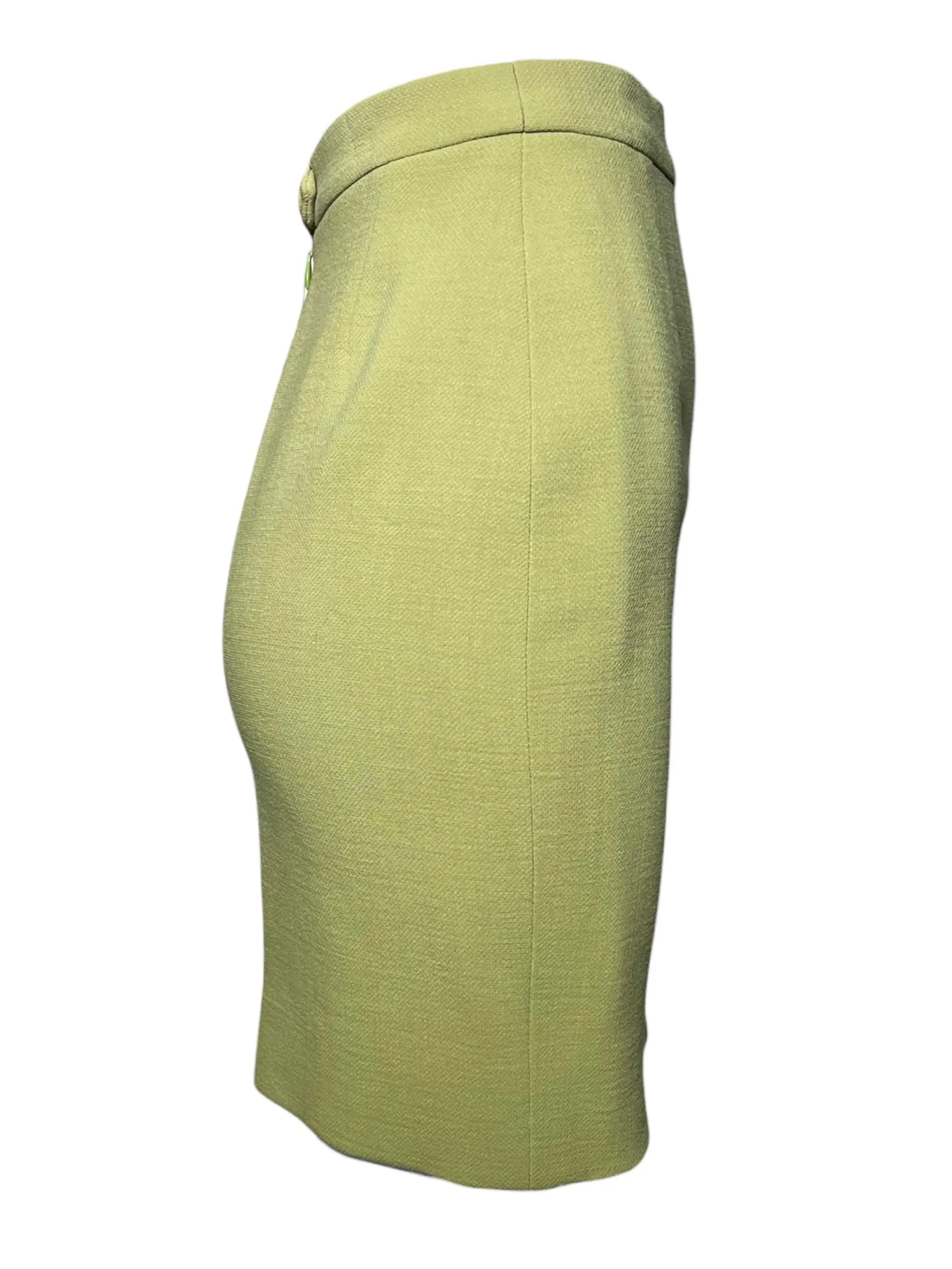 Christian Lacroix 1990s Avocado Green Double Breasted Skirt Suit Ensemble, NWT