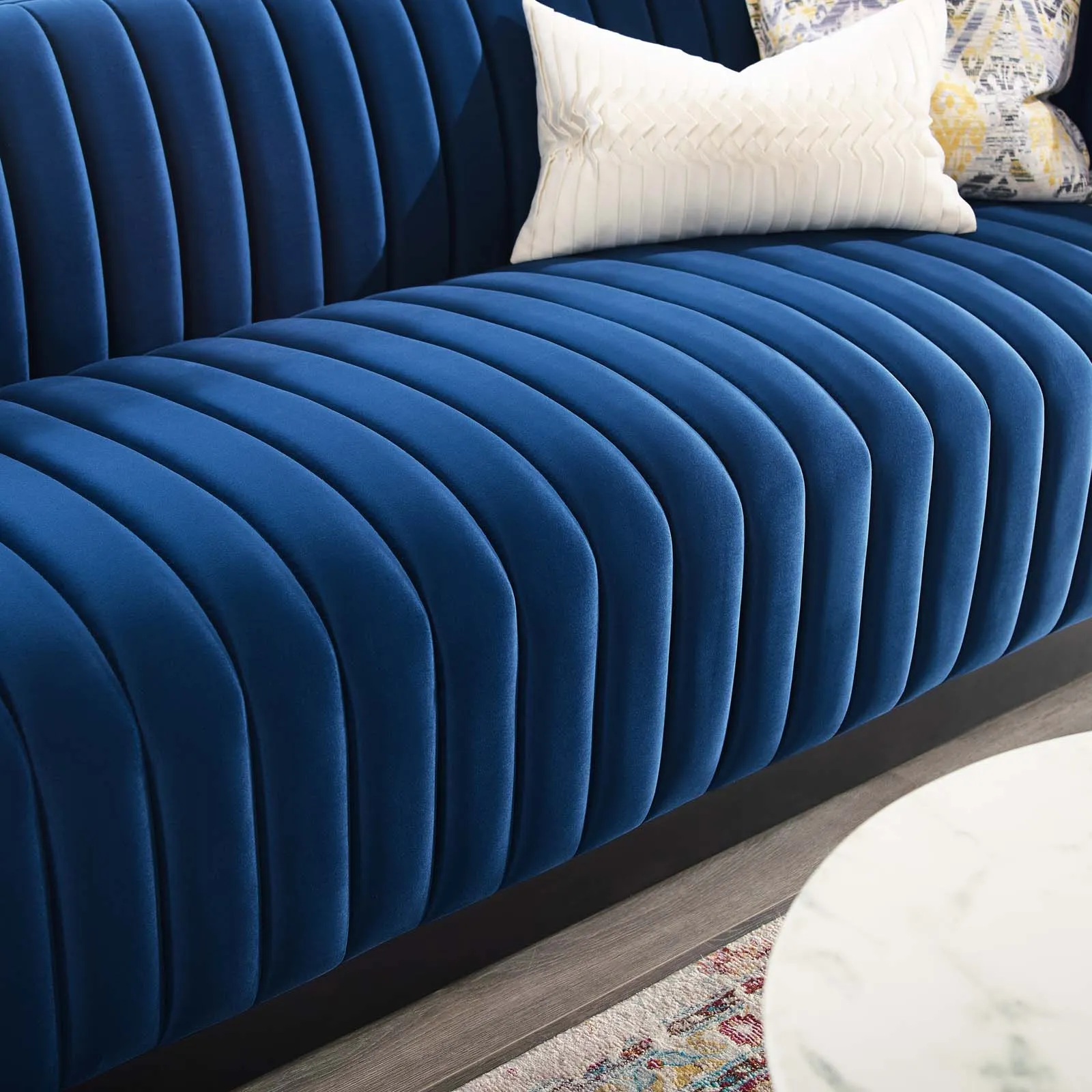 Conjure Channel Tufted Velvet Sofa