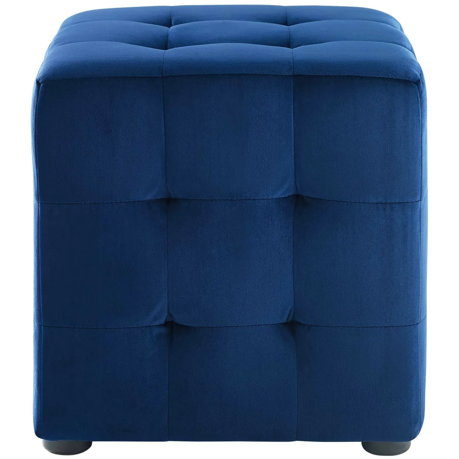 Contour Tufted Cube Performance Velvet Ottoman