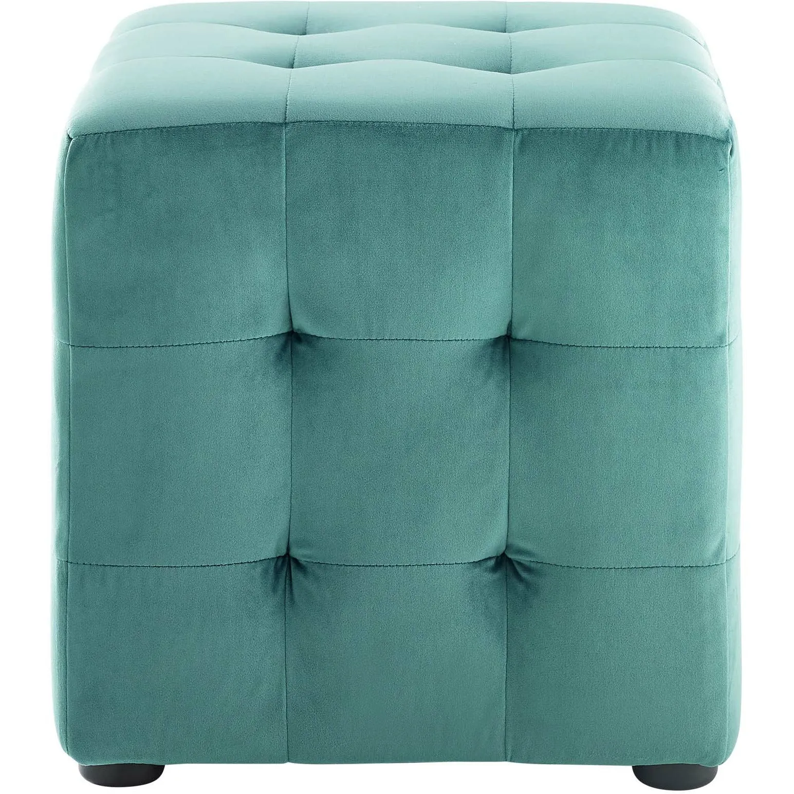 Contour Tufted Cube Performance Velvet Ottoman