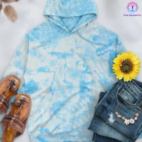 Crystal Baby Blue Hand-Dyed Crystal Hoodie