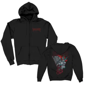 Demon Owl Zip Up Hoodie (Black)