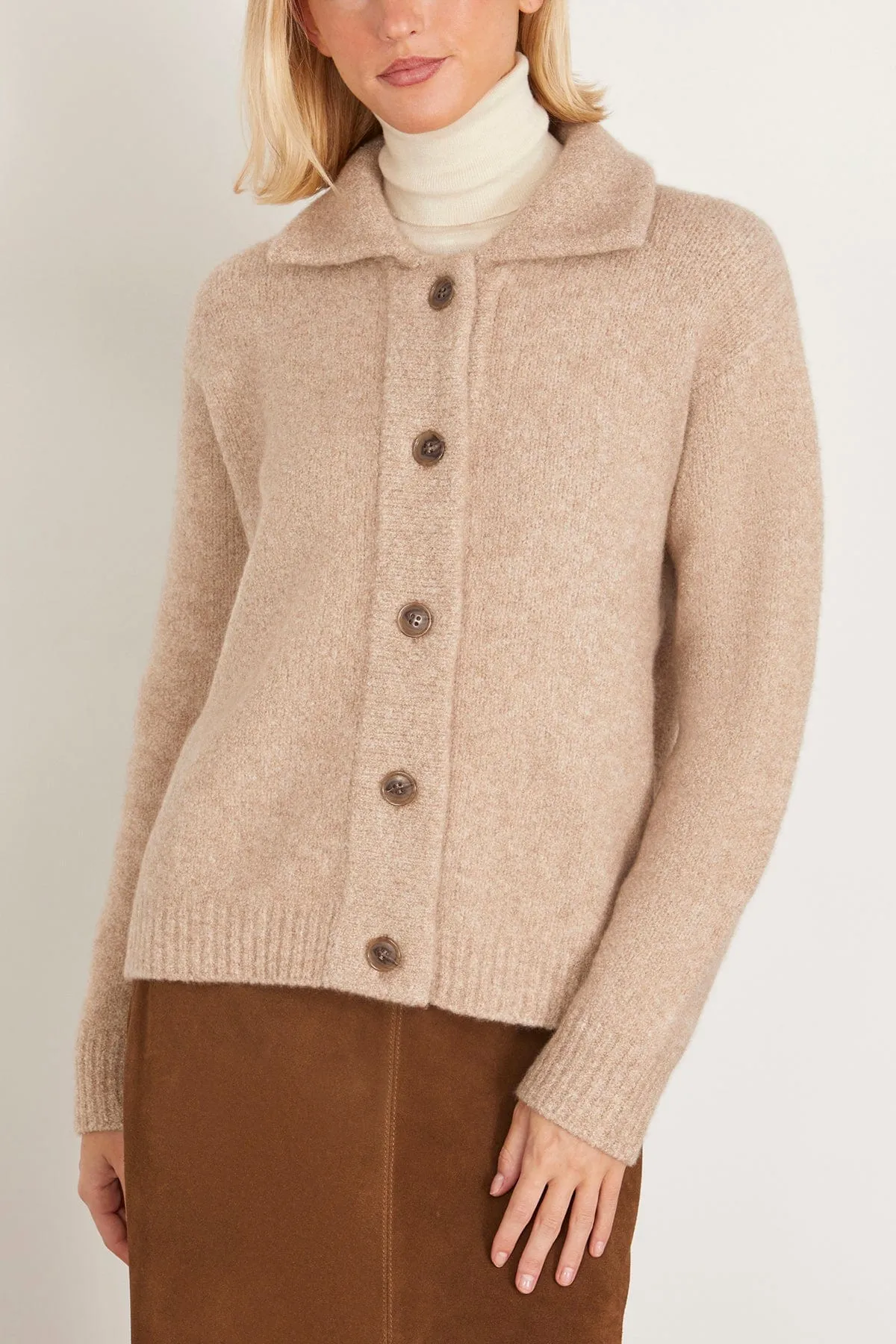 Edda Cardigan Jacket in Speckled Sand Bouclé