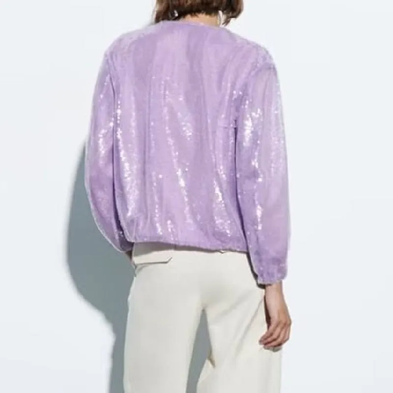 Eevi Mermaid Glitter Sequin Bomber Jackets - 2 Colors