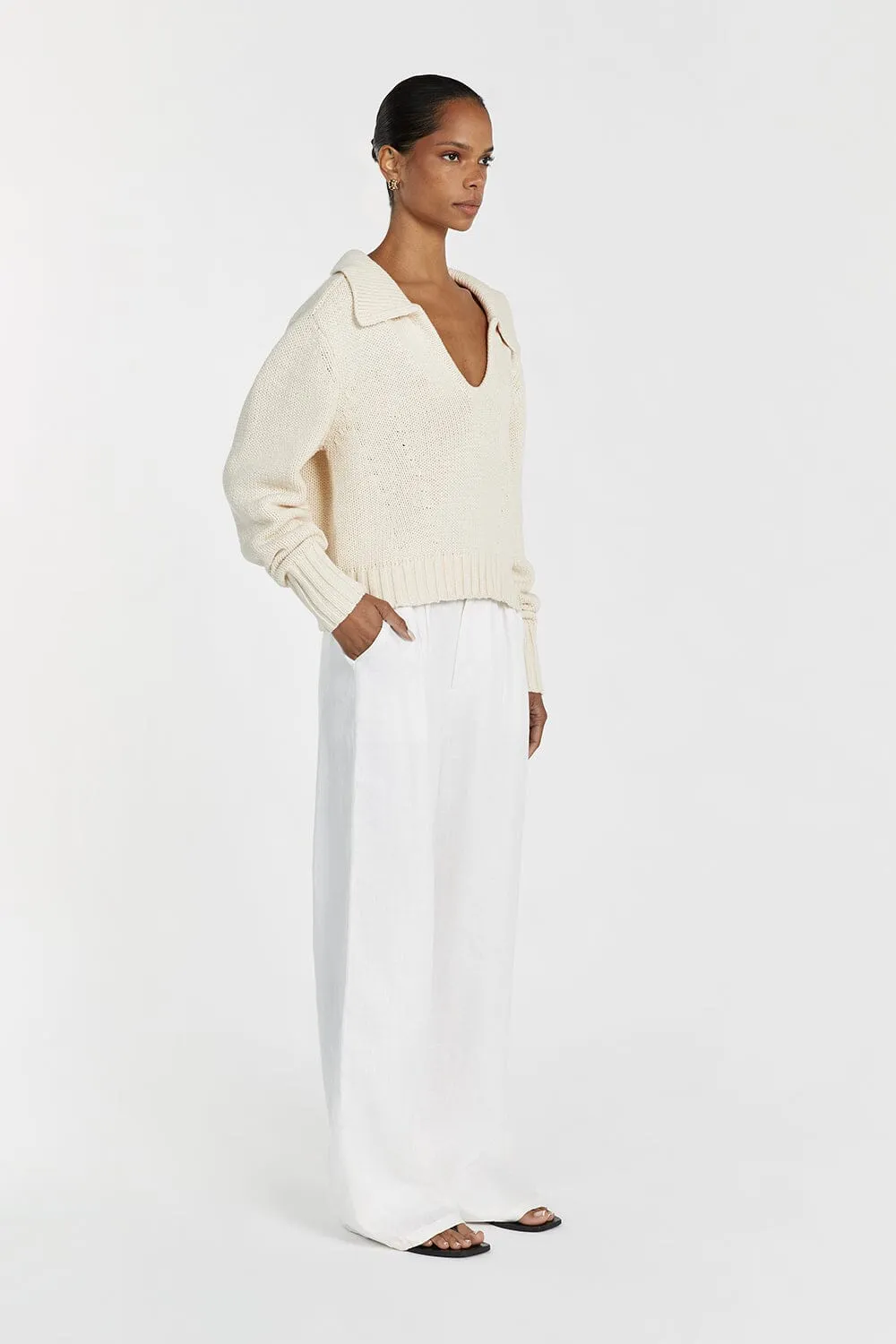 ELIJAH CREAM KNIT JUMPER