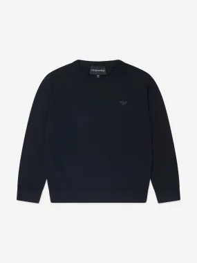 Emporio Armani Boys Logo Jumper in Navy