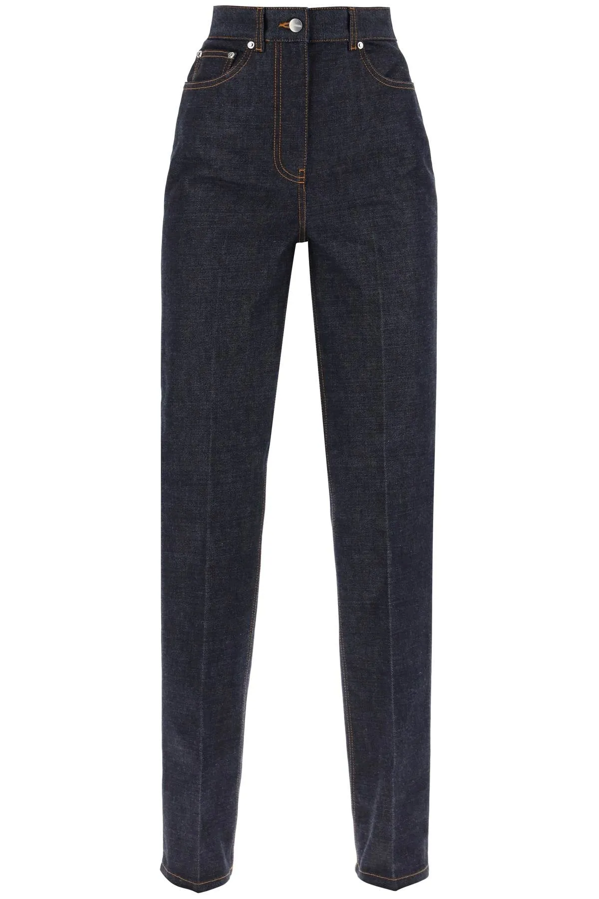 Ferragamo Straight Jeans With Contrasting Stitching Details.