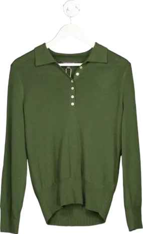 Forever New Olive Button Through Polo Jumper UK S