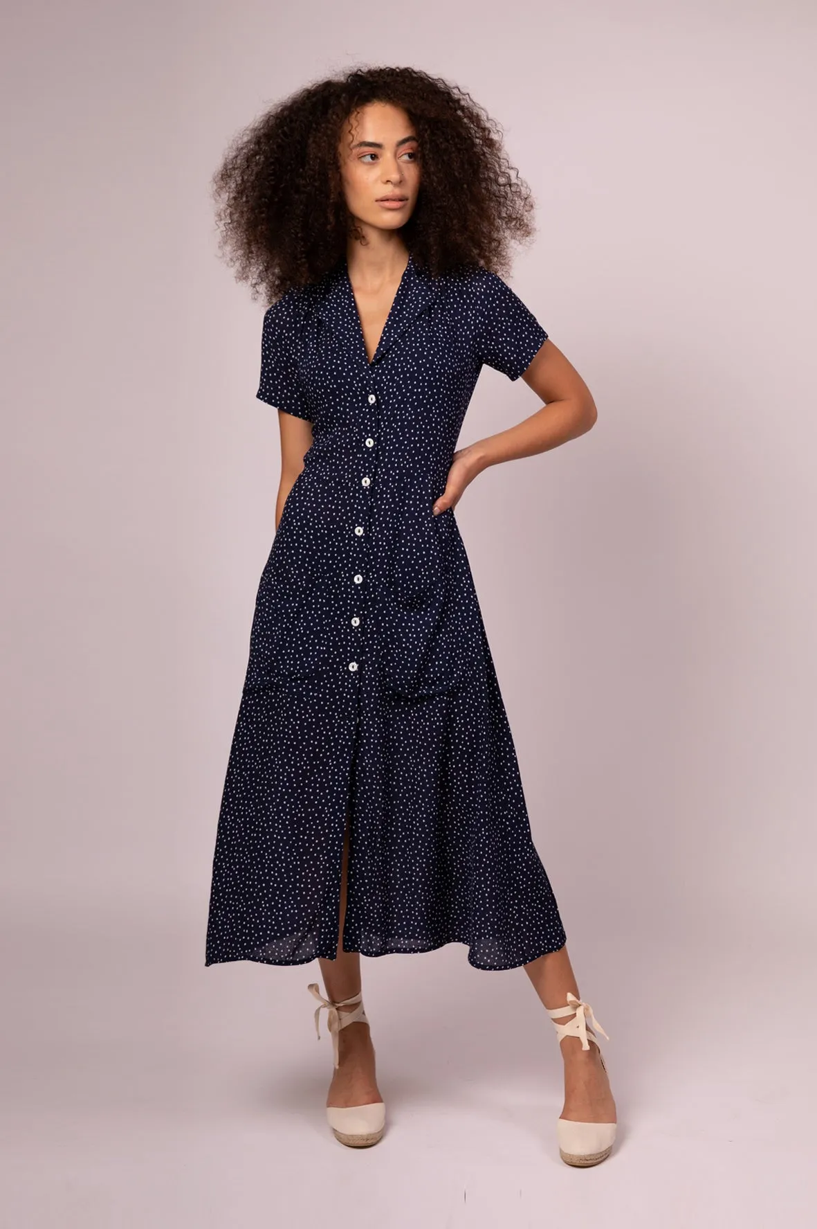 FOX DRESS BLUE POLKA DOT