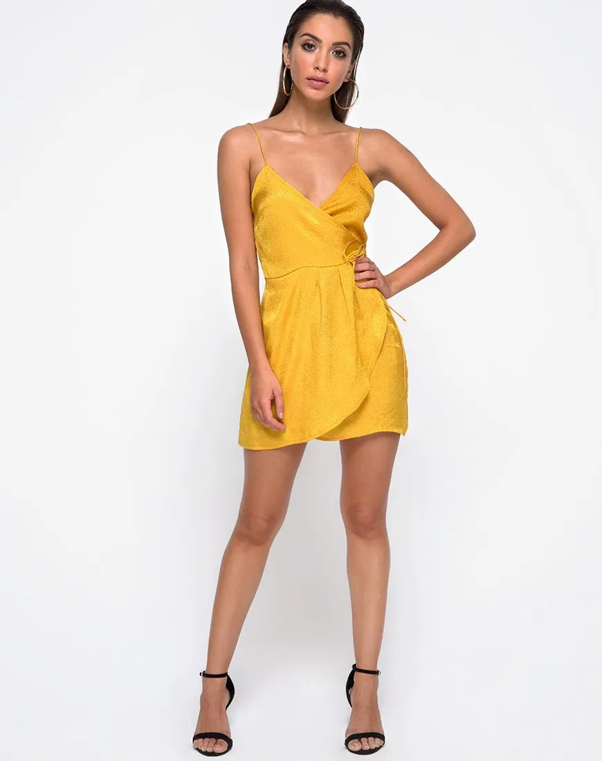 Furia Slip Dress in Satin Mustard