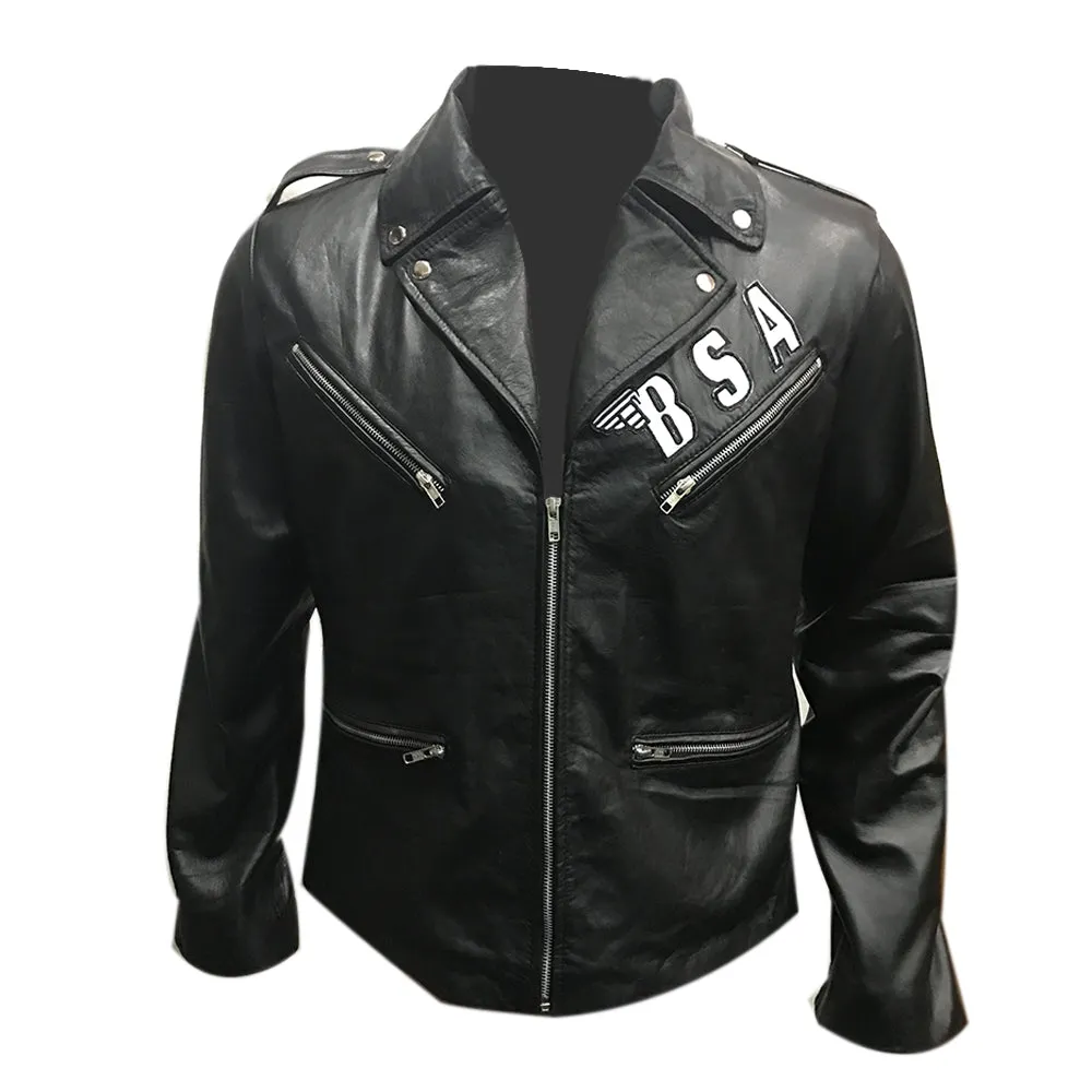 George Michael BSA Faith Rockers Revenge Black Leather Jacket