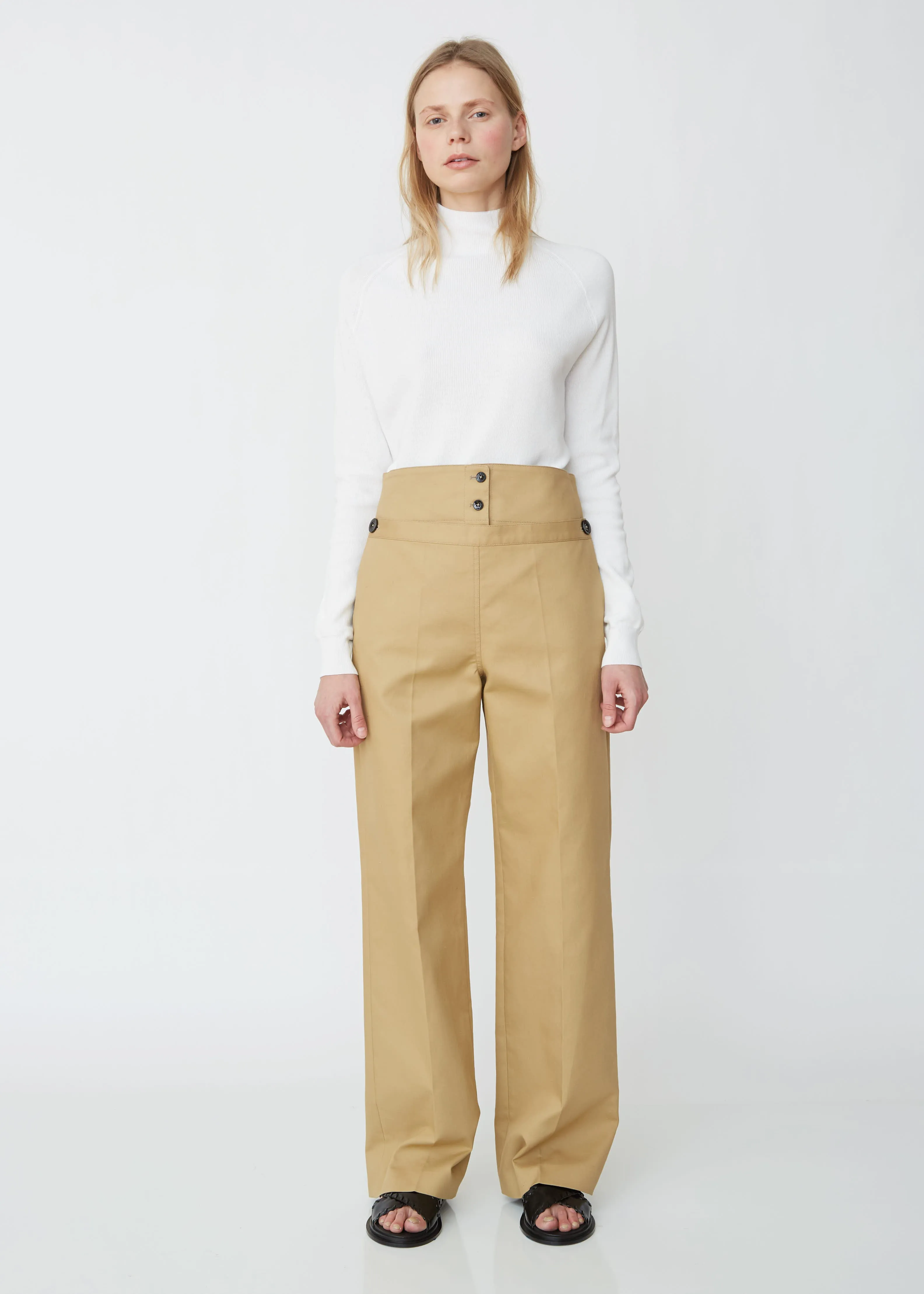 Greg High Waist Cotton Trousers