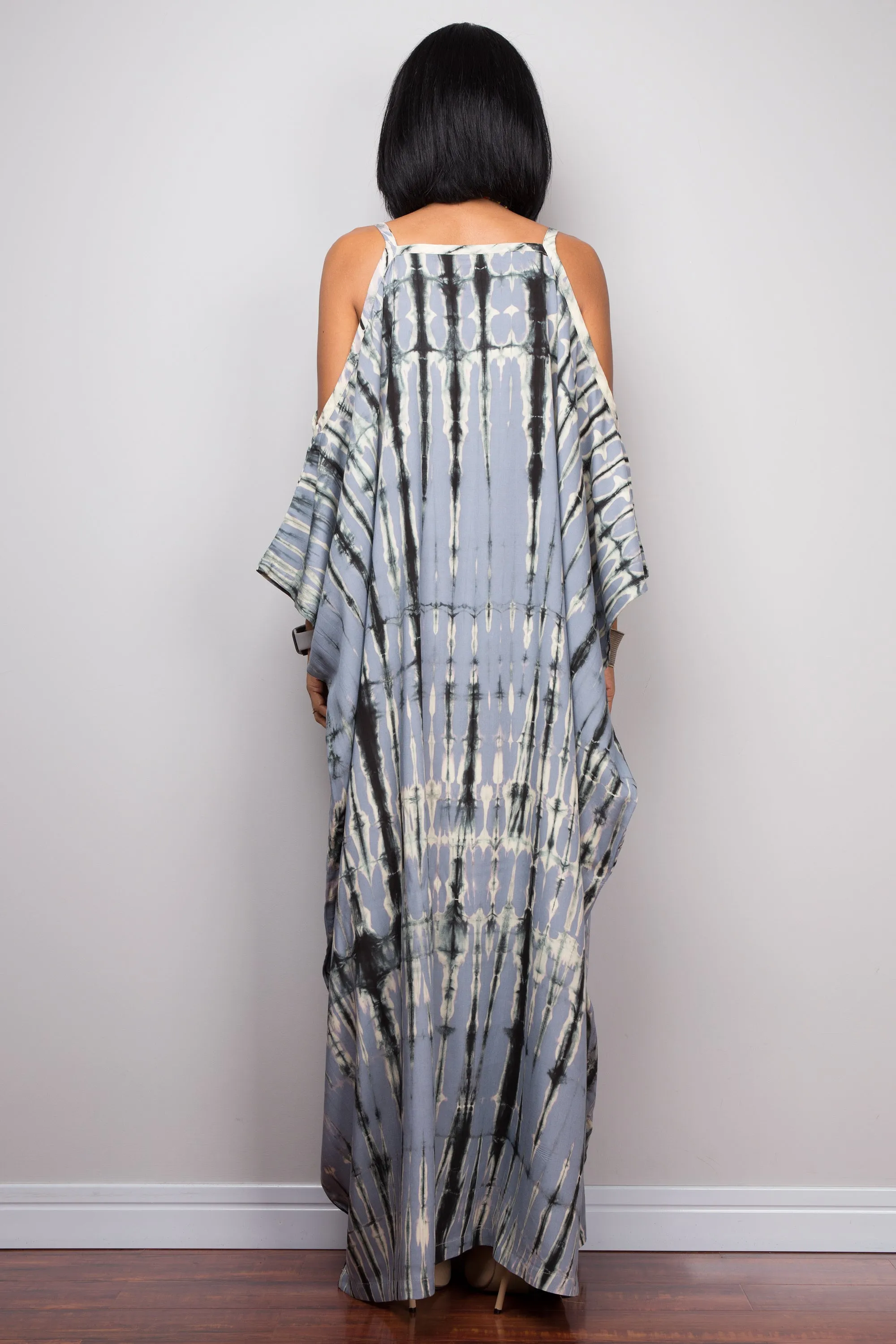 Grey tie dye kaftan dress