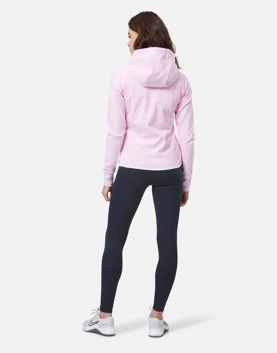 Gym Coffee Chill Zip Hoodie (Womens) - Baby Pink