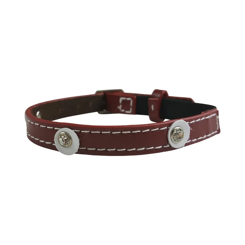 Hamish McBeth Cat Collar - Moet Red - Diamante