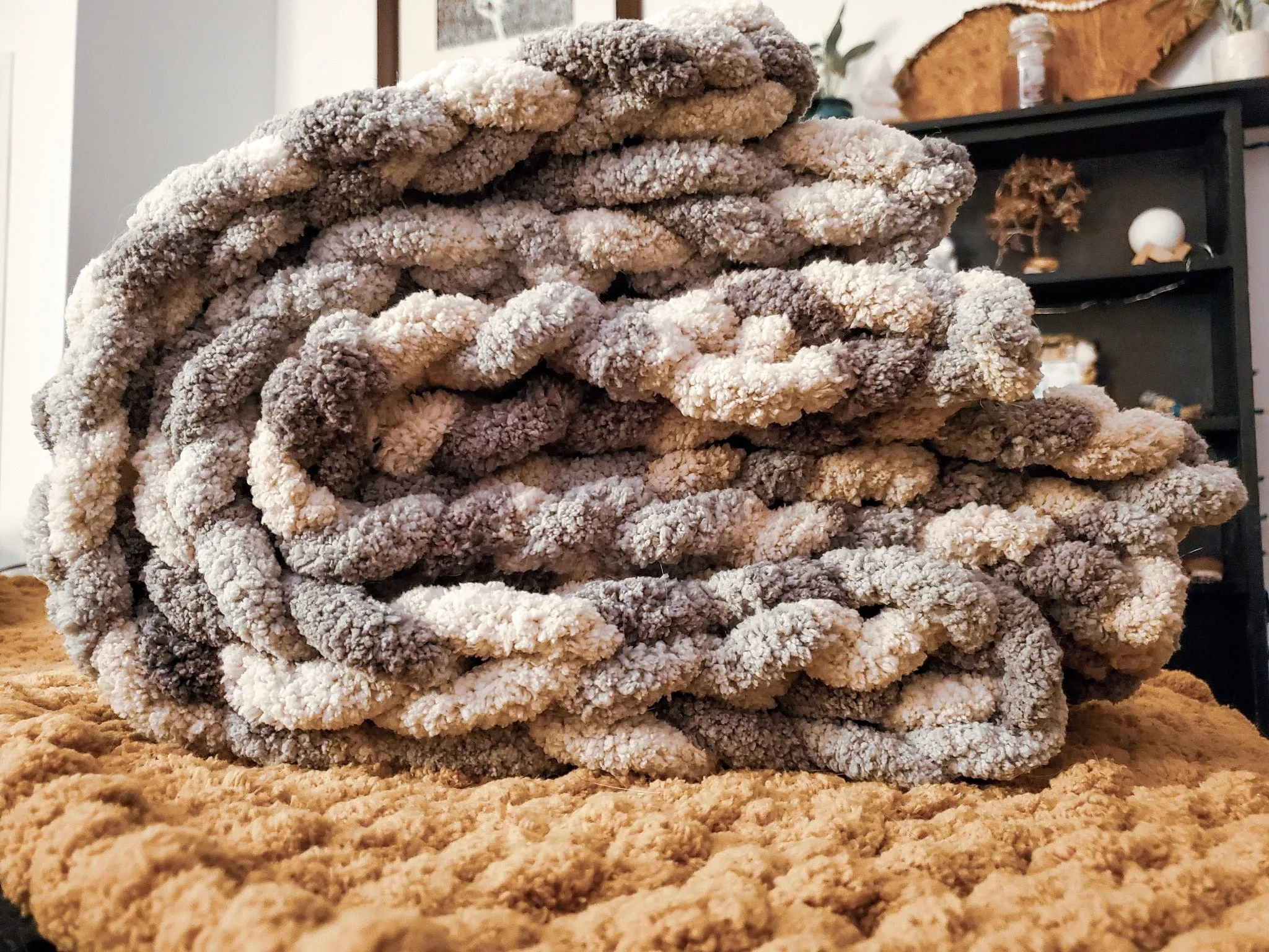 Heavy Chunky Knit Blanket (KING 120x120)