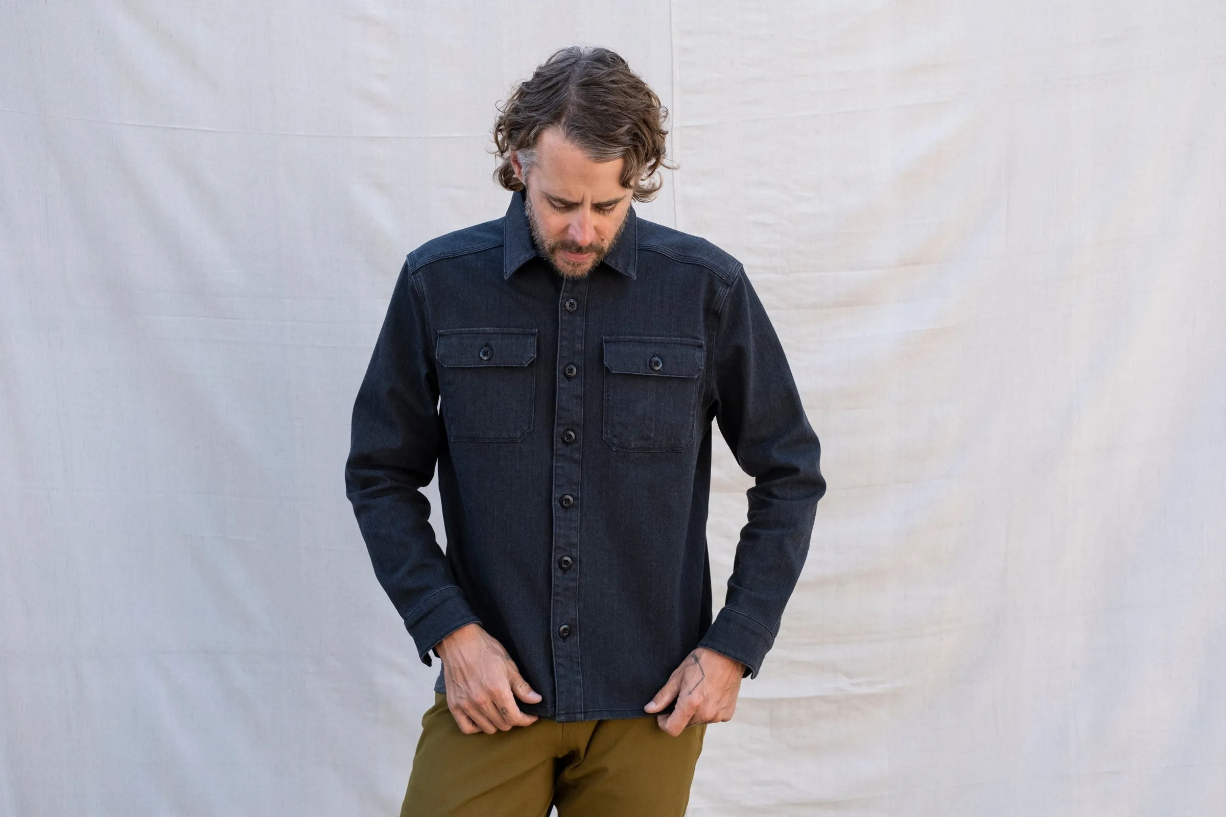 heavyweight CORDURA® DENIM shirt jacket with 4-way stretch