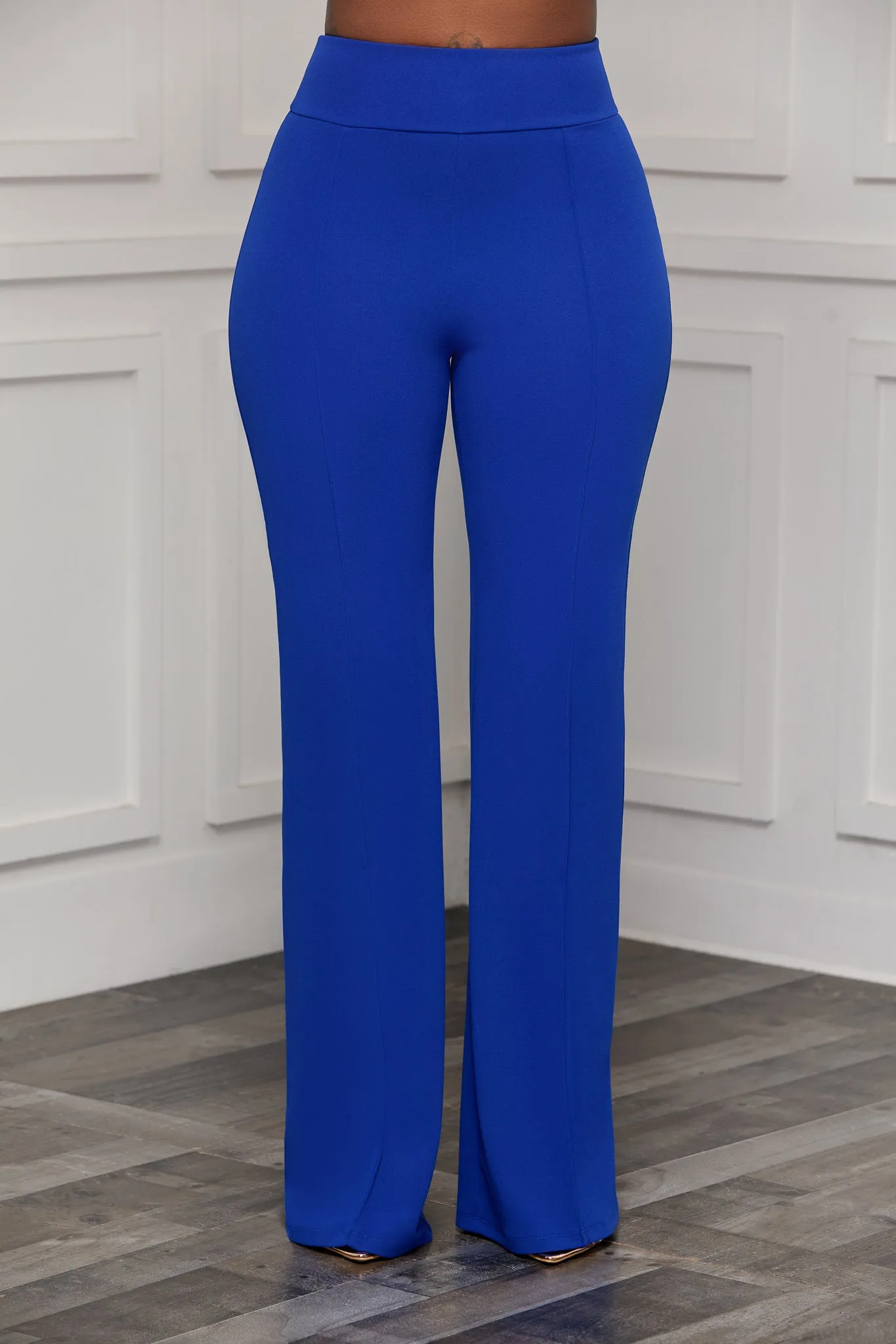 HIGH WAIST PALAZZO STRETCHY PANTS (ROYAL BLUE)