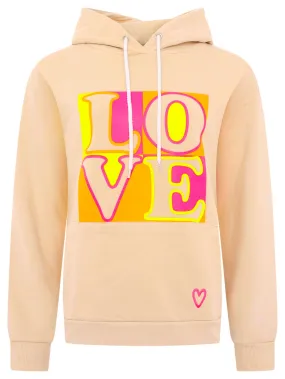 Hoodie LOVE Neon sand