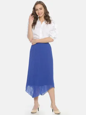 IS.U Royal Blue Pleated  Skirt