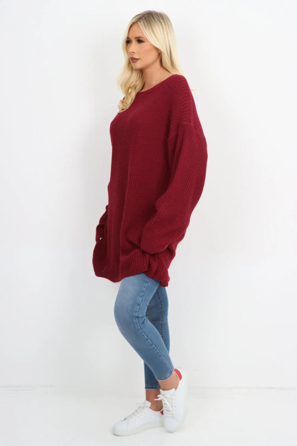 Italian Chunky Knit Long-sleeved Tunic Jumper