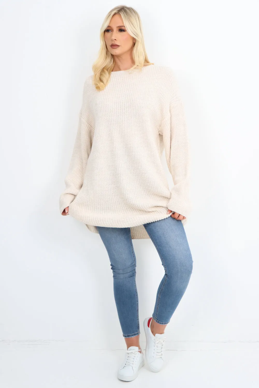 Italian Chunky Knit Long-sleeved Tunic Jumper