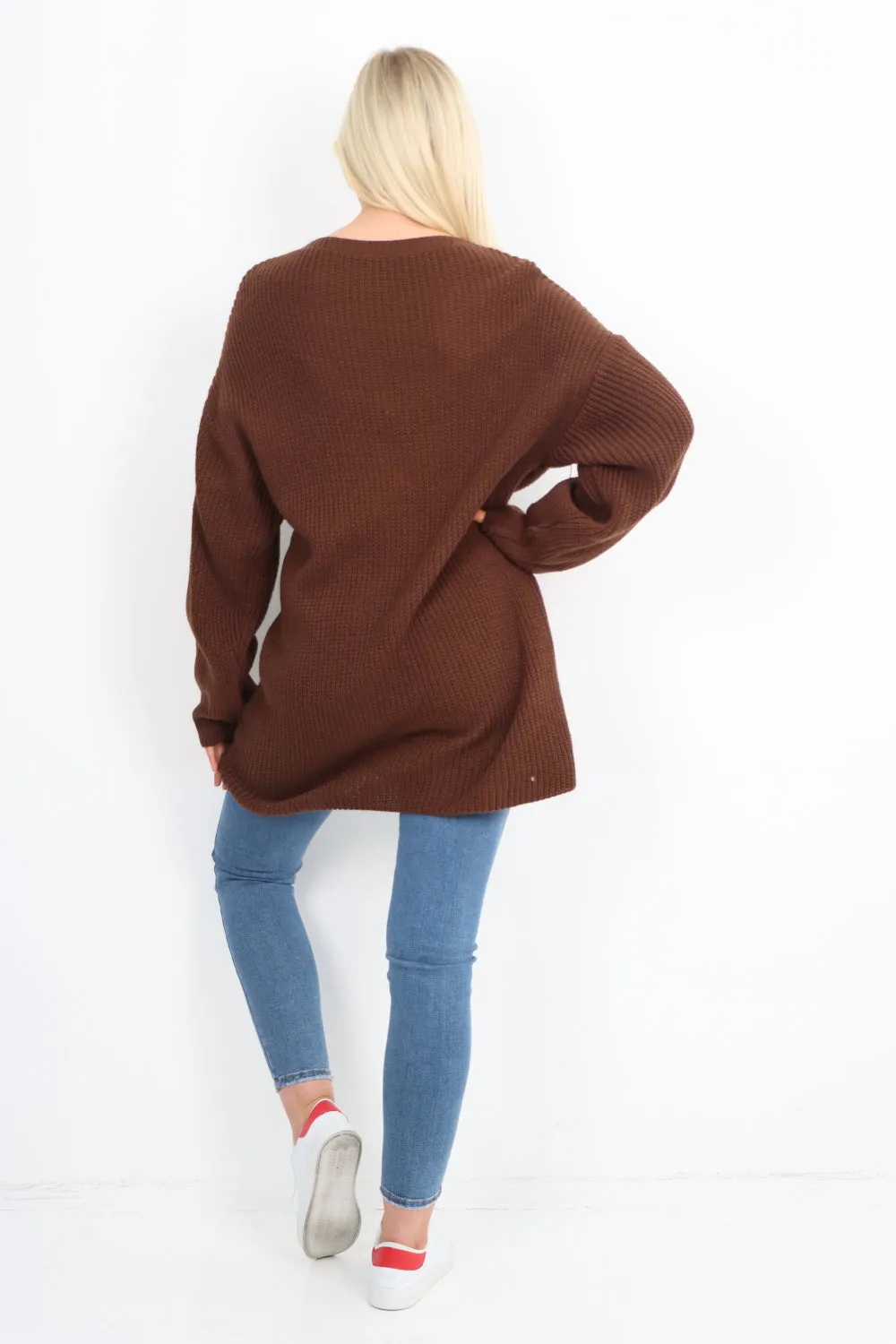 Italian Chunky Knit Long-sleeved Tunic Jumper